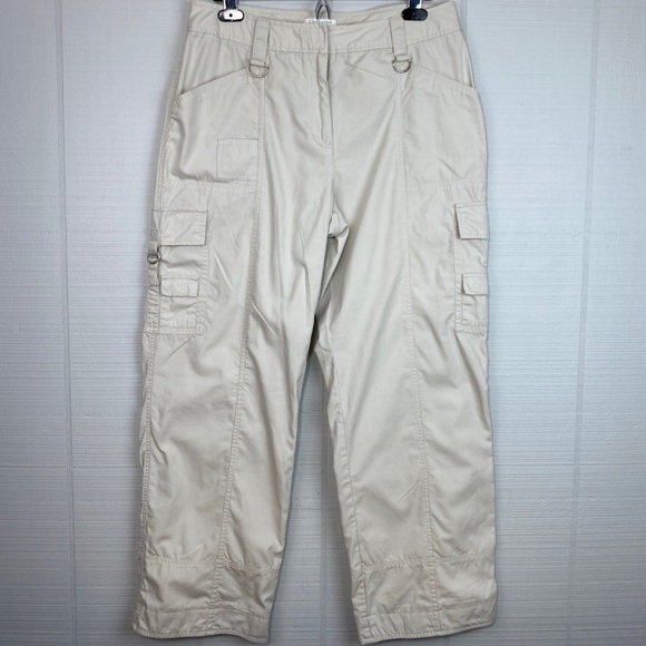 Christopher & Banks Cream White Cargo Pants Pockets Size 10 - Picture 1 of 5